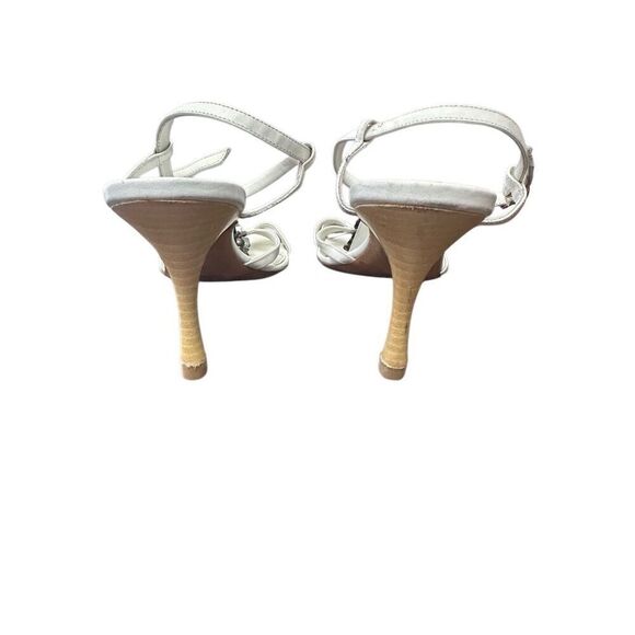 Manolo Blahnik White Leather Strappy Heels Sandals Size 361/2 - Picture 5 of 6